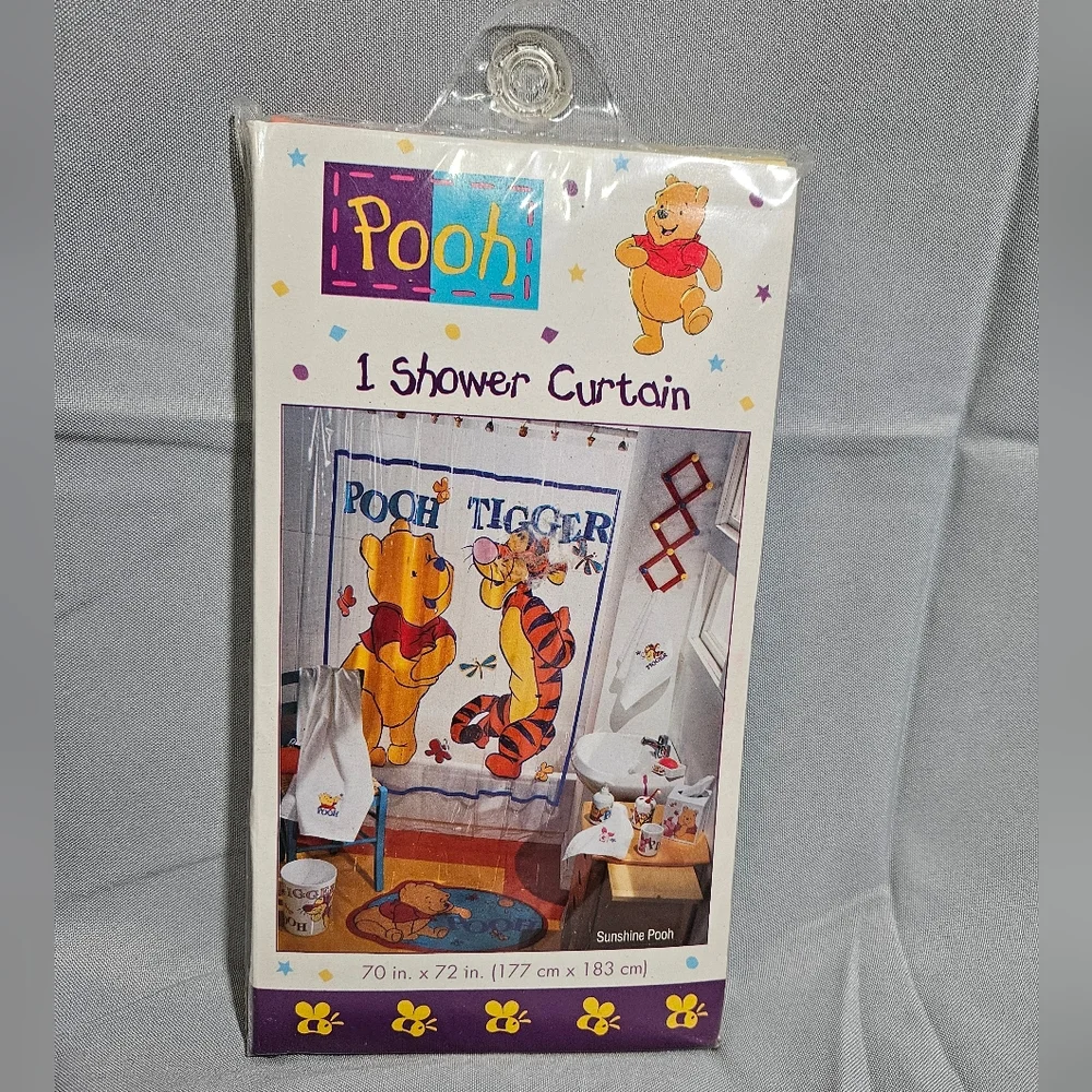 RARE! Disney Store NWT Vintage 90s Pooh & Tiger Shower Curtain Bathroom Decor